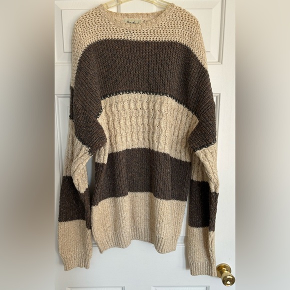 Eddie Bauer Other - Vintage men’s Eddie Bauer brown and cream Cotton/ wool sweater size large